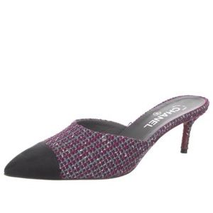 Chanel Tweed Mules